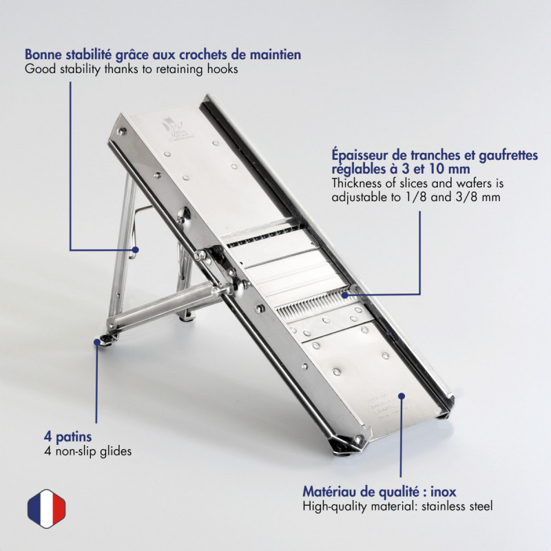 Mandoline sans chariot inox 41x13,5x4,5 cm L.tellier