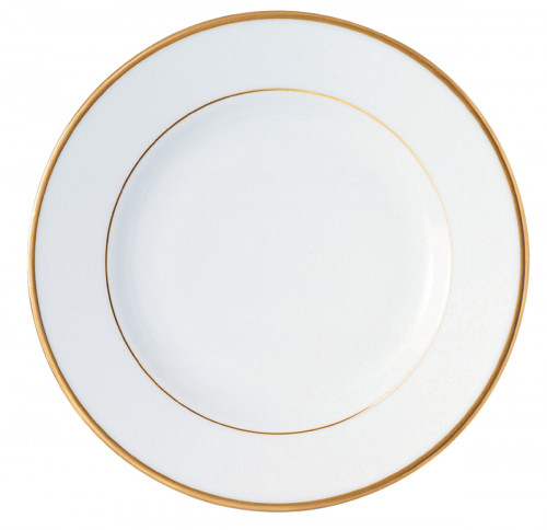 Assiette plate rond blanc porcelaine Ø 26 cm Roma Filet Or