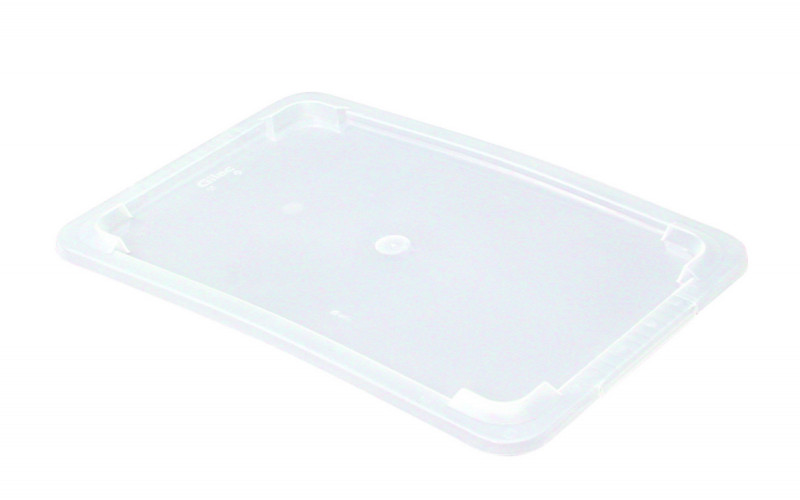 Bac plat Avec couvercle blanc plastique 43,7x28,5x7,5 cm 5 L fond plein parois pleines Gilac