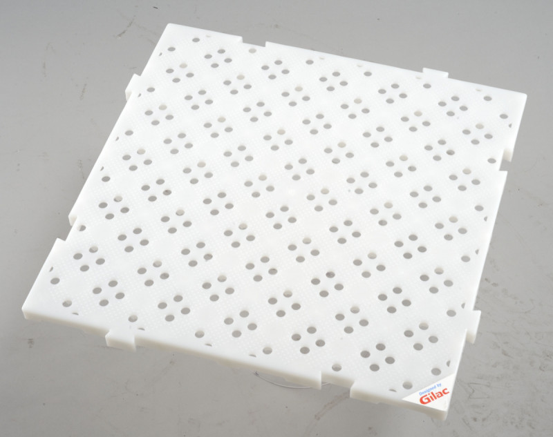 Caillebotis carré blanc plastique 50x50x2,2 cm Gilac