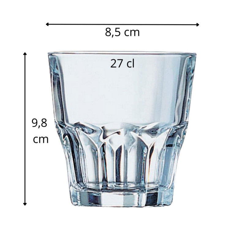 Gobelet forme basse verre trempé 27 cl Granity Arcoroc