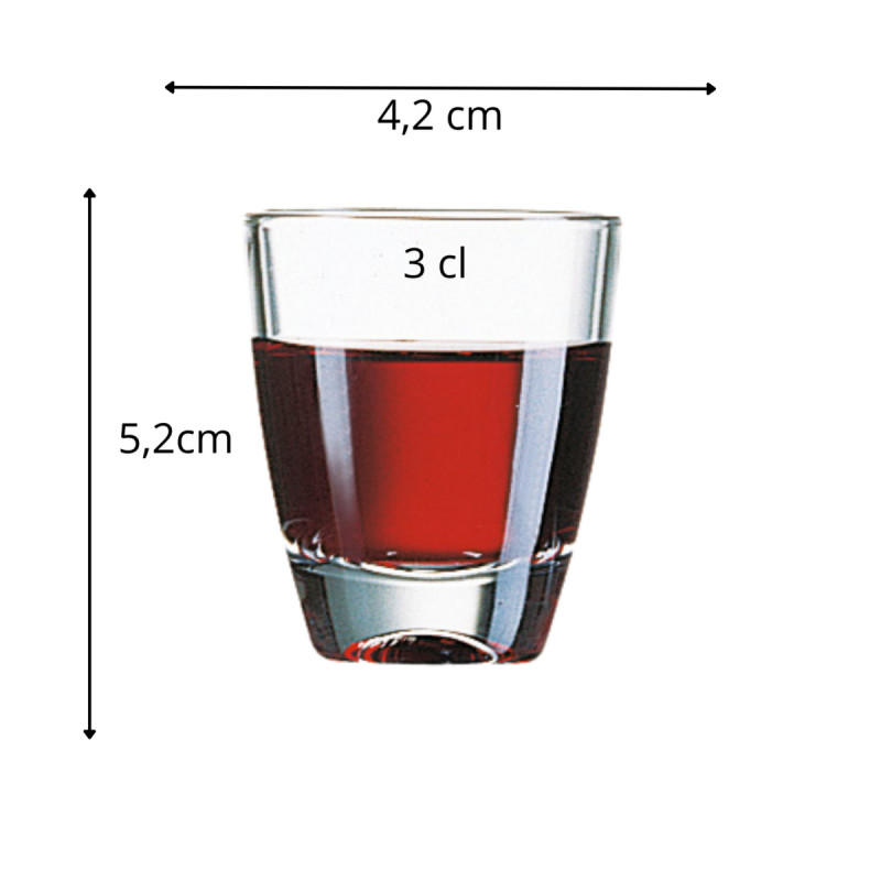 Shooter rond verre 3 cl Gin Arcoroc