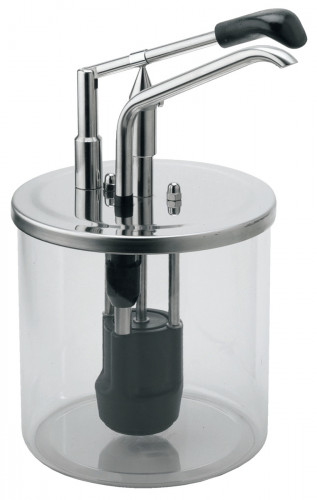 Distributeur de sauce avec pompe rond inox Ø 18,5 cm