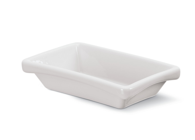 Ravier rectangulaire ivoire porcelaine vitrifiée 15 cm Ska Rak