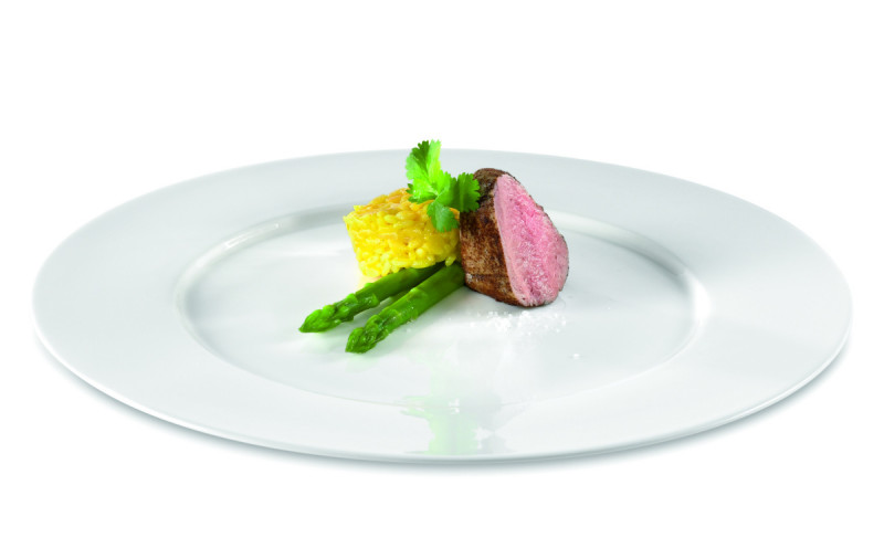 Assiette plate rond ivoire porcelaine vitrifiée Ø 27 cm Fine Dine Rak