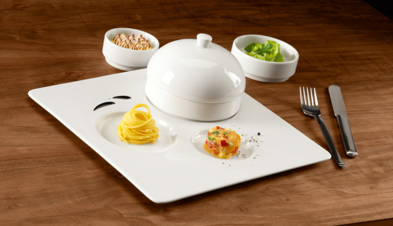 Assiette plate carré ivoire porcelaine vitrifiée 14,2x14,2 cm Allspice Rak