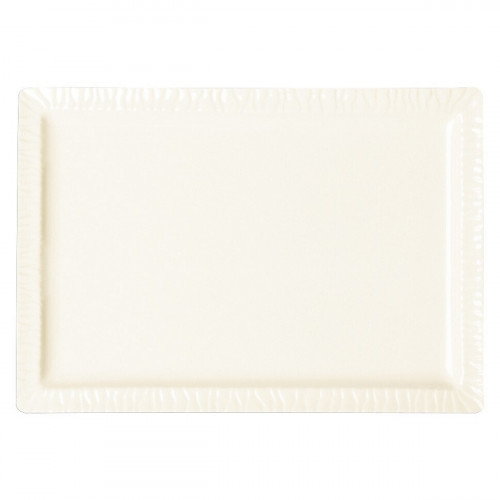 Assiette plate rectangulaire ivoire porcelaine vitrifiée 33,6x23,2 cm Playa Rak