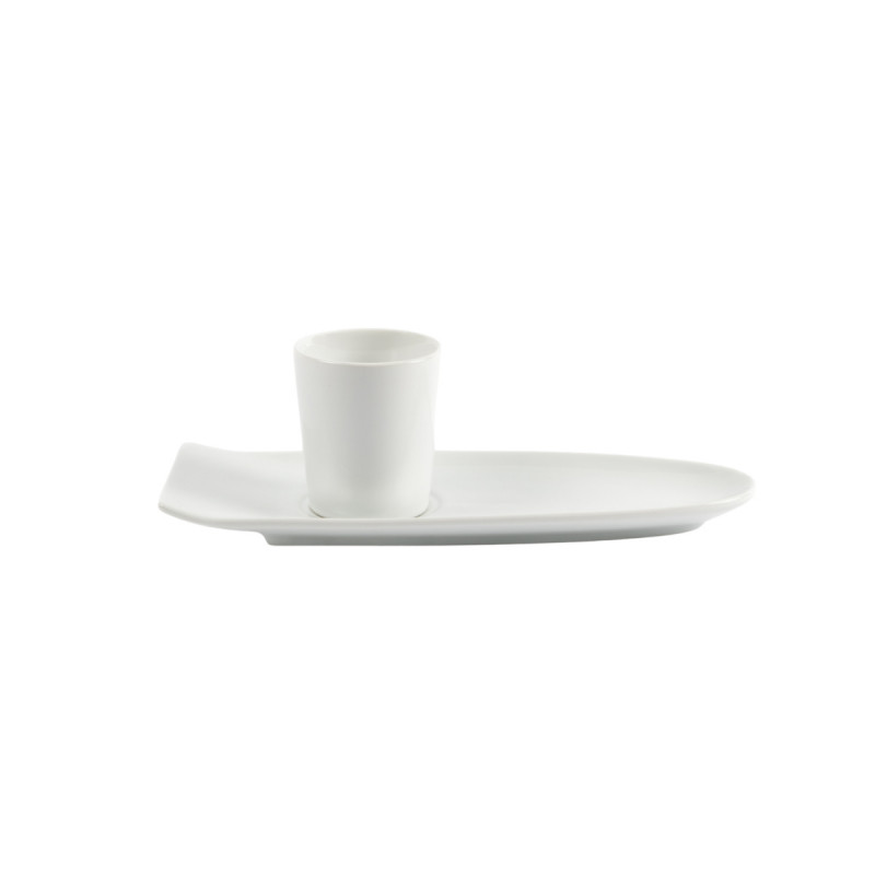 Gobelet rond blanc grès émaillé 10 cl Ø 6 cm Prismo Pro.mundi