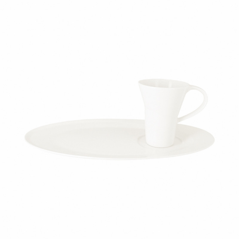 Sous-tasse à thé / déjeuner gourmand rond ivoire porcelaine vitrifiée 29 cm Giro Rak