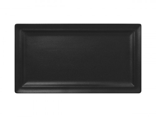 Assiette plate rectangulaire noir porcelaine vitrifiée 38,5x21 cm Neo Fusion Rak