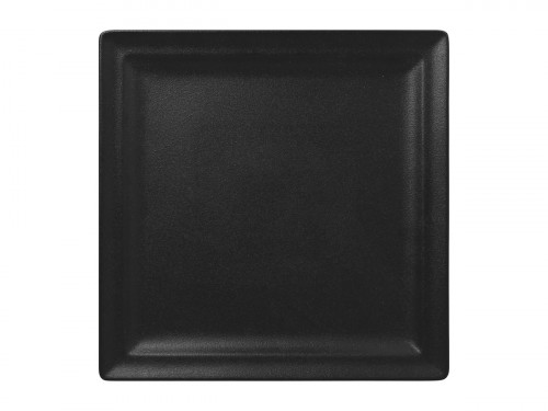 Assiette plate carré noir porcelaine vitrifiée 30,3x30,3 cm Neo Fusion Rak