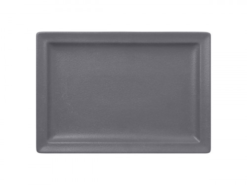 Assiette plate rectangulaire Gris stone porcelaine vitrifiée 33,6x23,2 cm Neo Fusion Rak