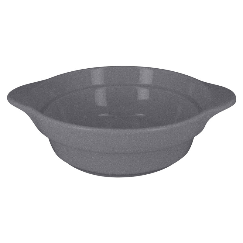 Cocotte avec couvercle rond gris porcelaine vitrifiée Ø 16 cm Chefs Fusion Rak