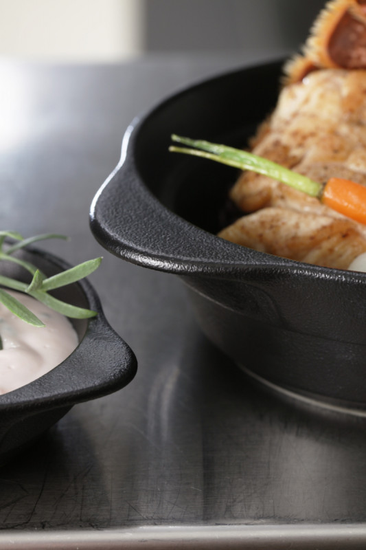 Couvercle pour cocotte rond noir porcelaine vitrifiée Ø 9,8 cm Chefs Fusion Rak