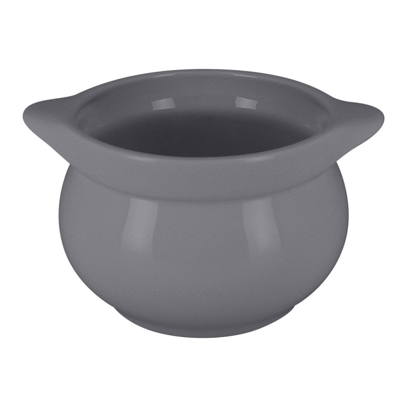 Soupière avec couvercle rond gris porcelaine vitrifiée Ø 10,8 cm Chefs Fusion Rak