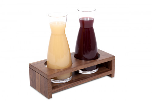 Support à carafes rectangulaire brun noyer 32,5 cm Nature Zepe