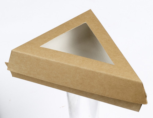 Boîte triangulaire beige 15,5x15,5x4,5 cm Solia (50 pièces)