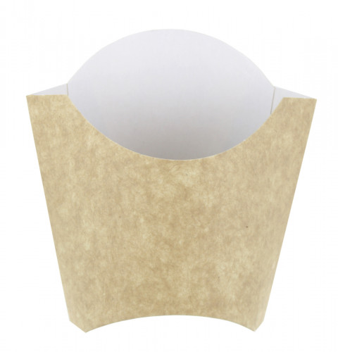 Pochette à frites beige Ø 13,5 cm 13,5x5,8x9,8 cm 45 cl Huhtamaki (100 pièces)