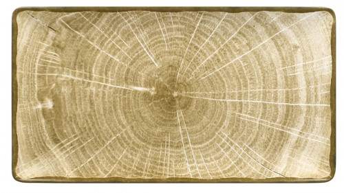 Assiette plate rectangulaire vert porcelaine vitrifiée 33,8x18,3 cm Woodart Rak