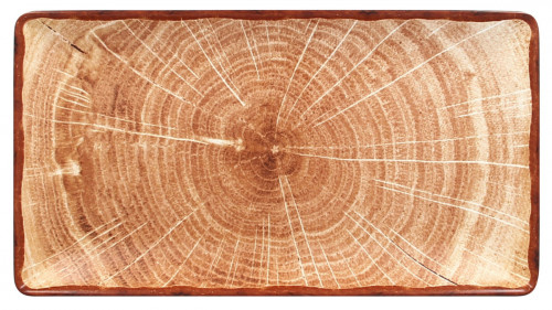 Assiette plate rectangulaire brun porcelaine vitrifiée 33,8x18,3 cm Woodart Rak
