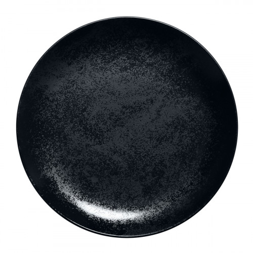 Assiette coupe plate rond noir porcelaine vitrifiée Ø 20,9 cm Karbon Rak