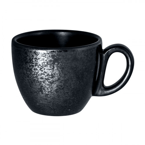 Tasse à expresso rond noir porcelaine vitrifiée 8 cl Ø 6,5 cm Karbon Rak