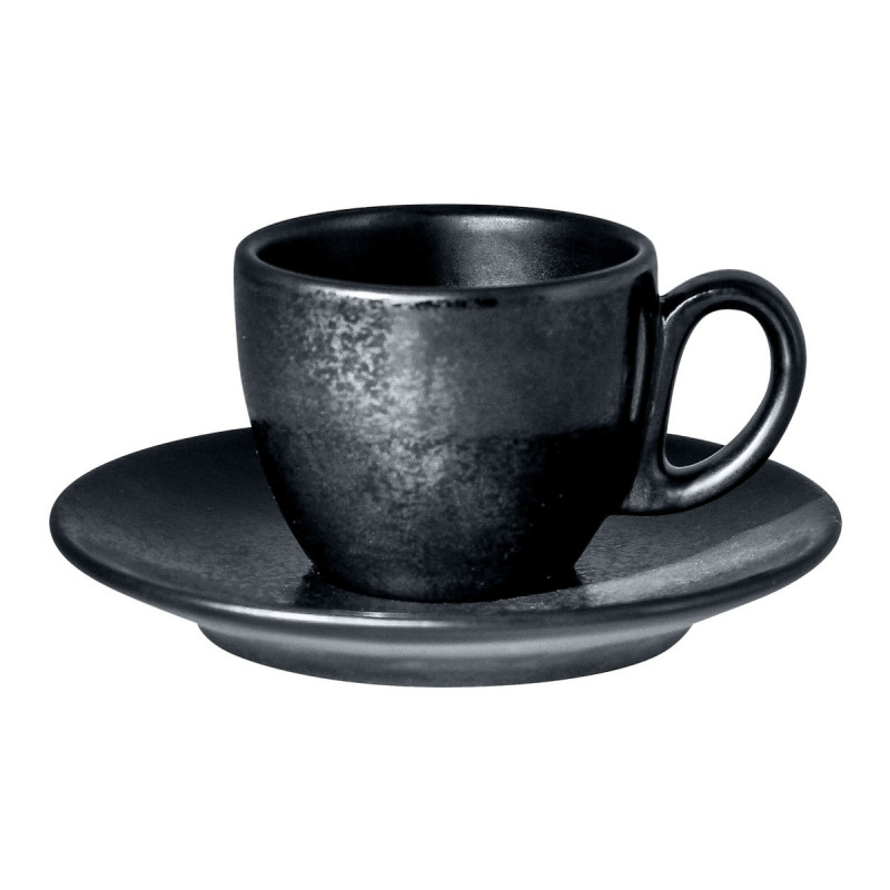 Tasse à expresso rond noir porcelaine vitrifiée 8 cl Ø 6,5 cm Karbon Rak