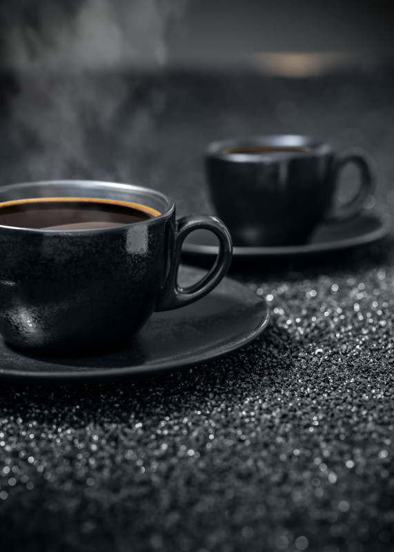 Tasse à expresso rond noir porcelaine vitrifiée 8 cl Ø 6,5 cm Karbon Rak