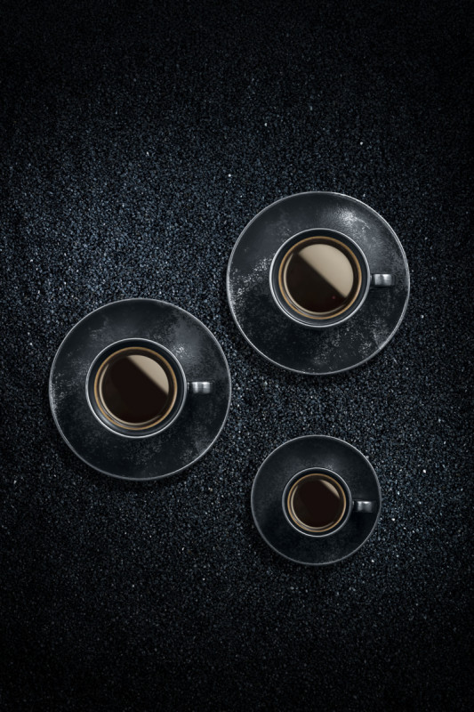Sous-tasse à expresso rond noir porcelaine vitrifiée Ø 12,5 cm Karbon Rak