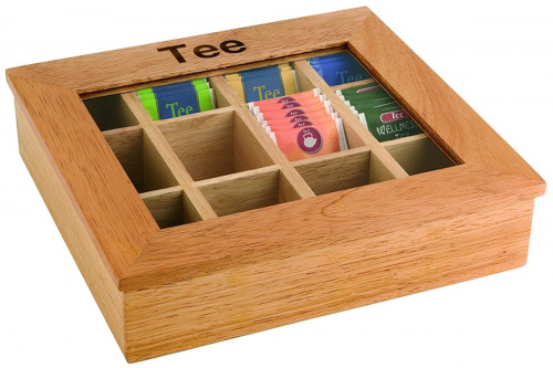 Boîte à thé bois 31x28x9 cm Aps