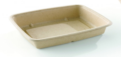 Barquette rectangulaire beige 23x16x3 cm 60 cl Be Pulp (75 pièces)