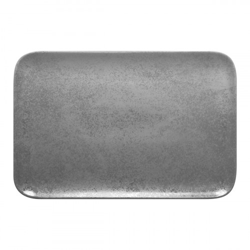Assiette plate rectangulaire gris porcelaine vitrifiée 33,4x20 cm Shale Rak