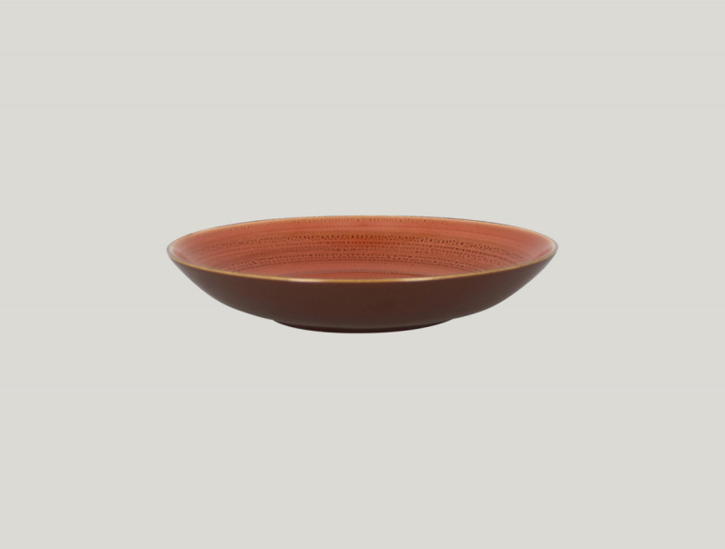 Assiette coupe creuse rond orange porcelaine vitrifiée Ø 27,8 cm Twirl Rak