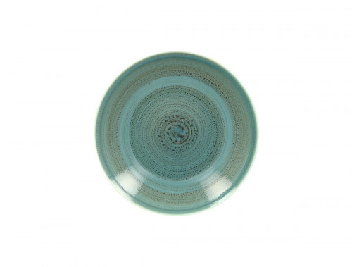 Assiette coupe creuse rond turquoise porcelaine vitrifiée Ø 27,8 cm Twirl Rak