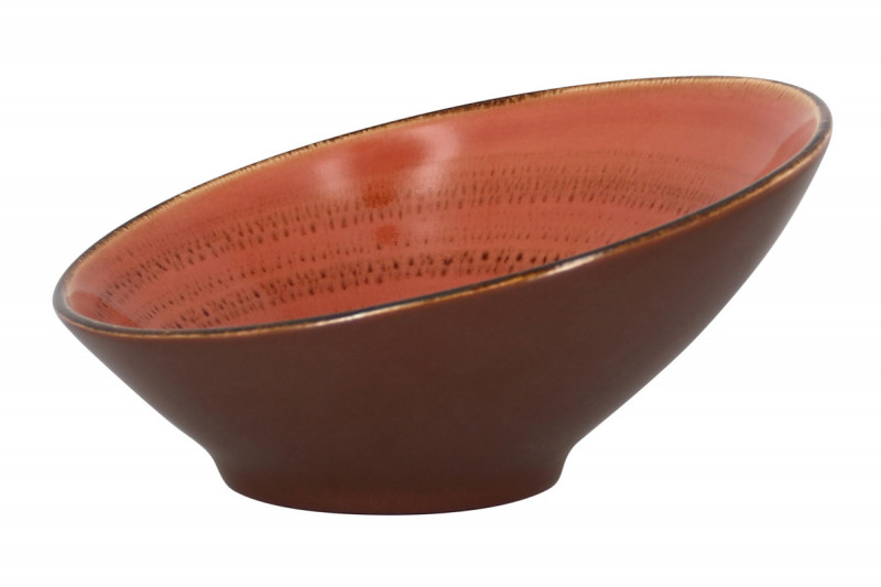 Saladier irrégulier orange porcelaine vitrifiée Ø 21,5 cm Twirl Rak