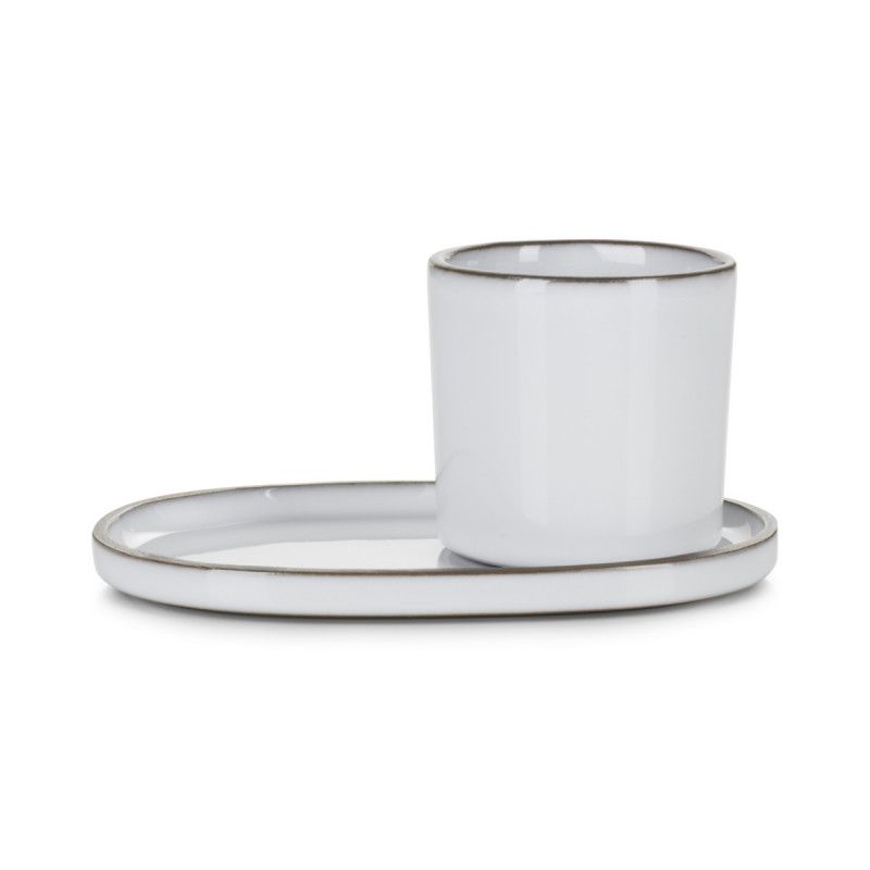 Sous-tasse à expresso ovale blanc porcelaine culinaire 13,5 cm Caractère Revol