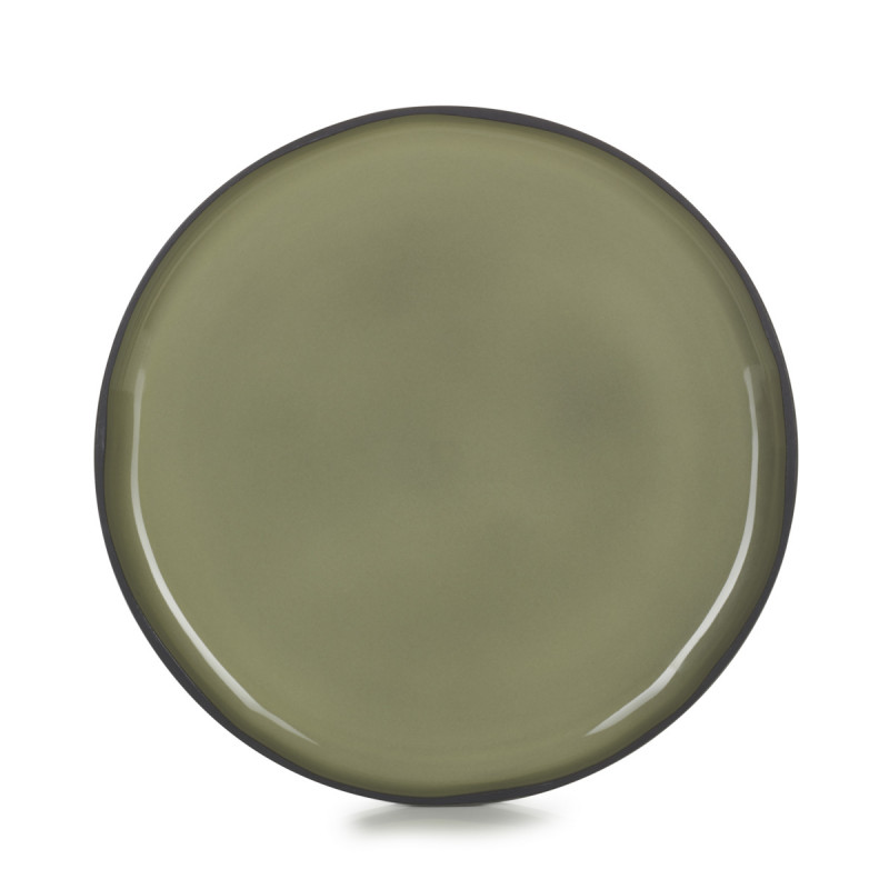 Assiette plate rond cardamome porcelaine culinaire Ø 21 cm Caractère Revol