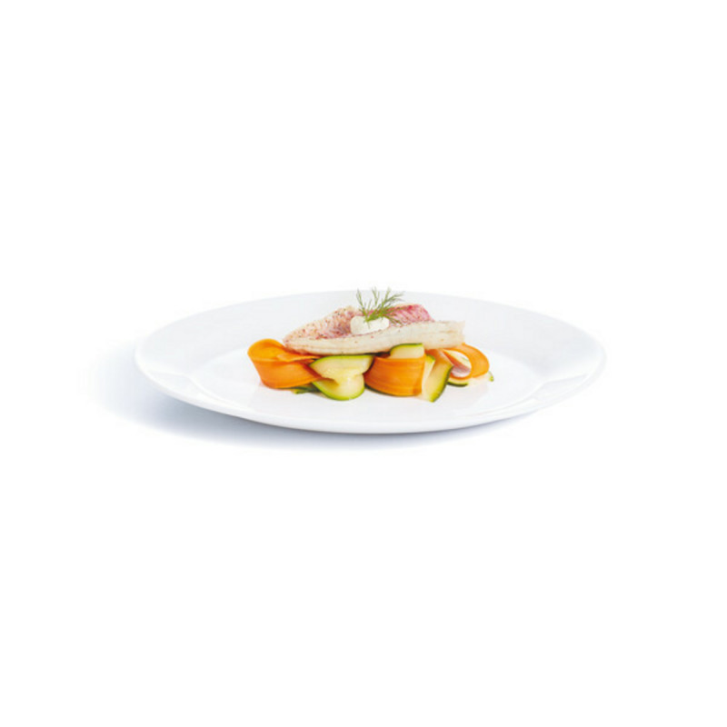 Assiette plate ovale blanc verre opal 29 cm Restaurant Arcoroc