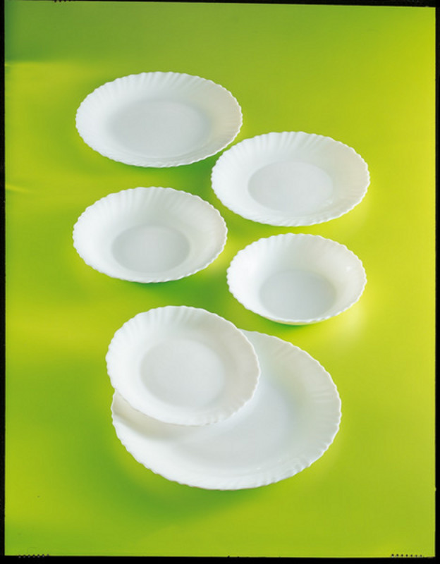 Assiette plate rond blanc verre opal Ø 27,3 cm Feston Luminarc