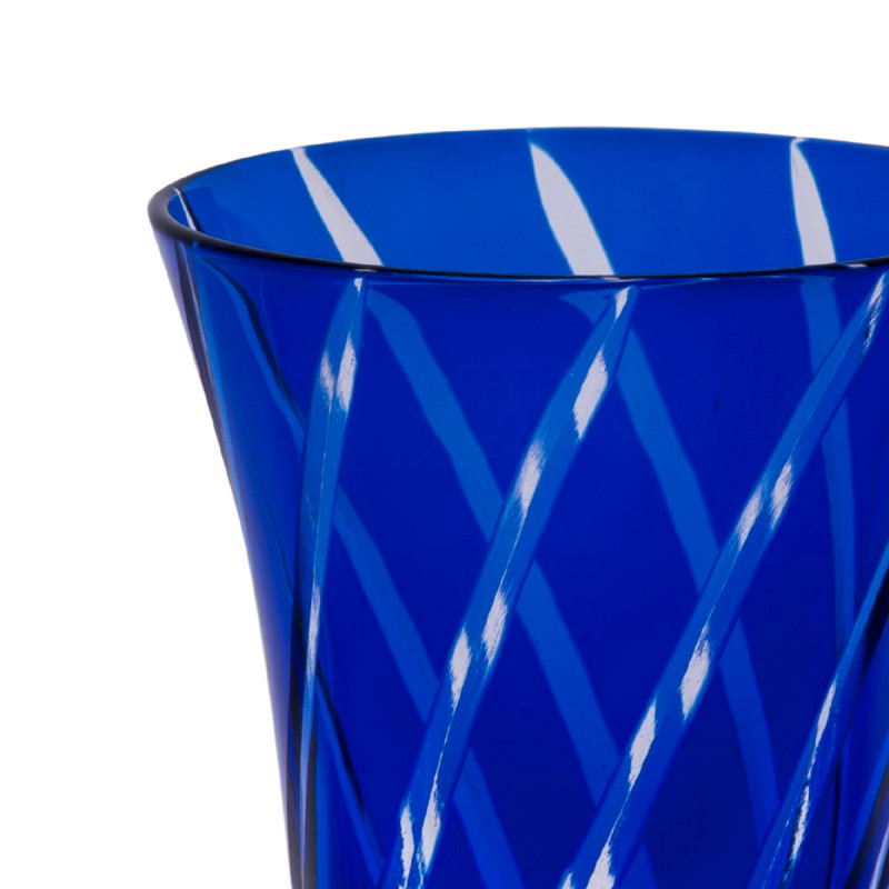 Gobelet forme haute bleu verre 27 cl Twins Geminiano Cozzi Venezia 1765