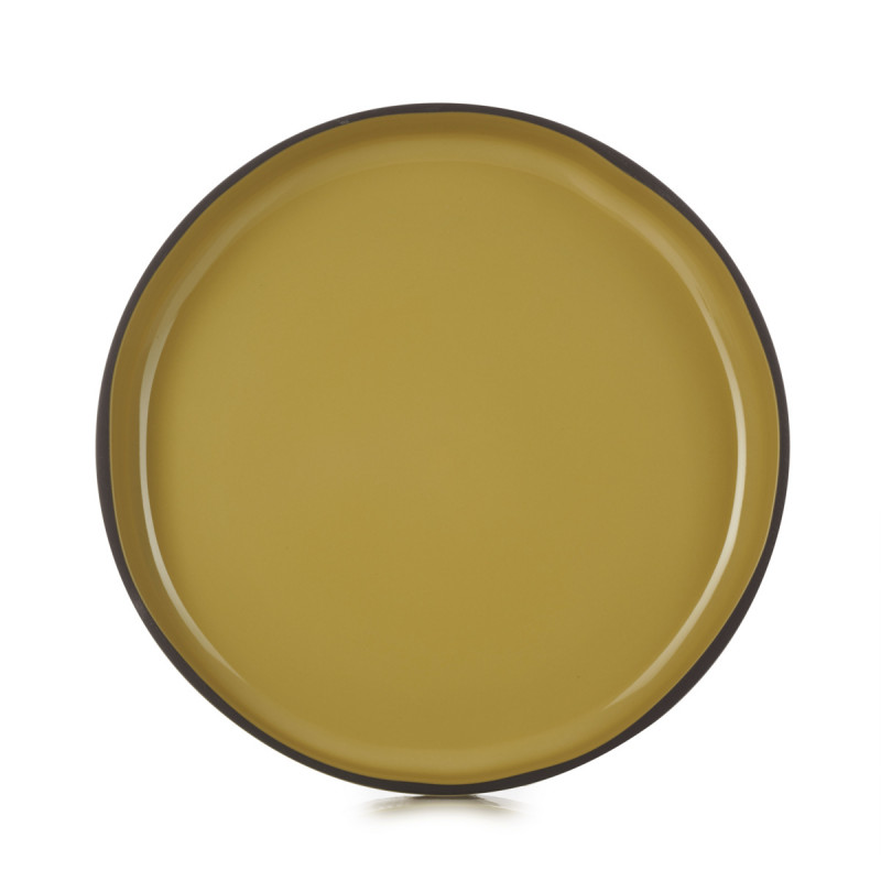 Assiette creuse rond jaune porcelaine culinaire Ø 23 cm Caractère Revol