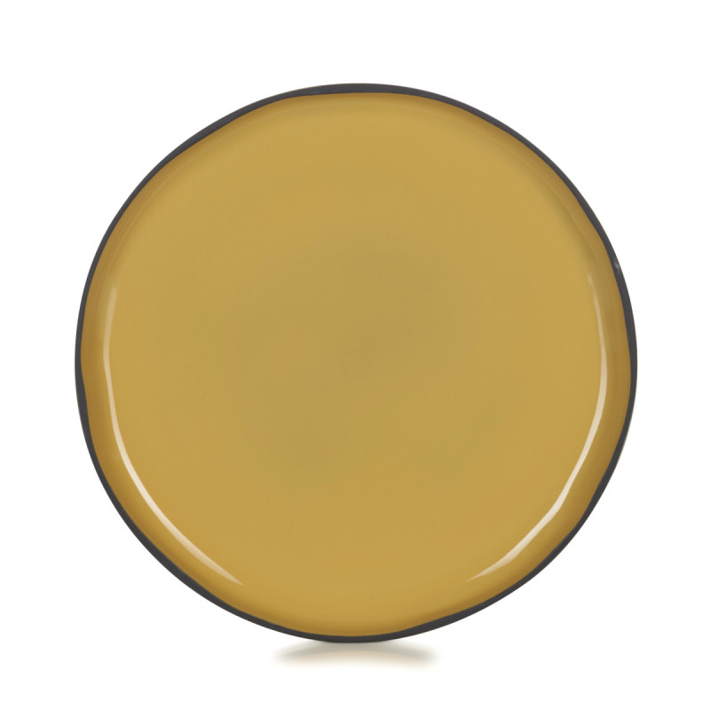 Assiette plate rond jaune porcelaine culinaire Ø 26 cm Caractère Revol