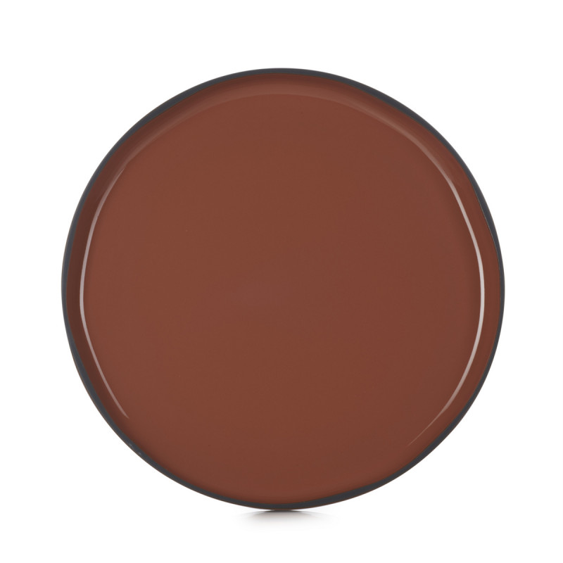 Assiette plate rond rouge porcelaine culinaire Ø 28 cm Caractère Revol