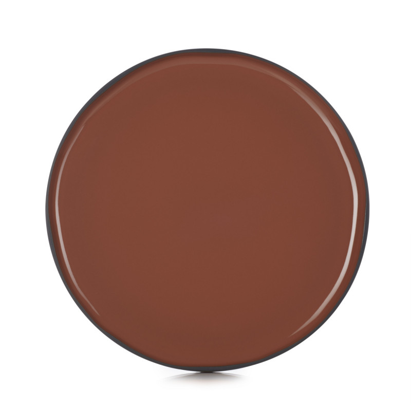 Assiette plate rond rouge porcelaine culinaire Ø 30 cm Caractère Revol