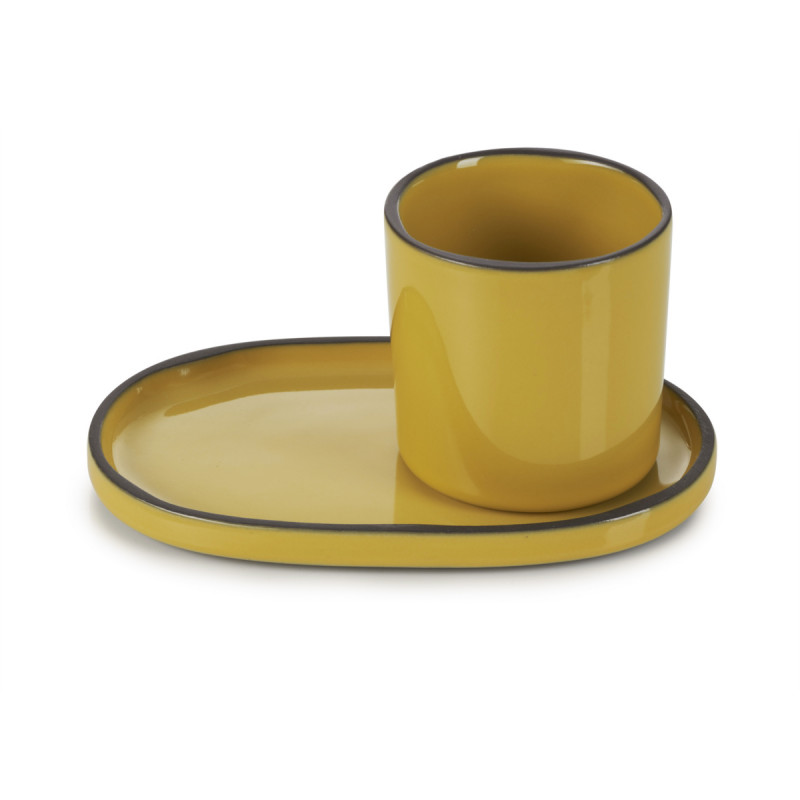 Gobelet expresso rond jaune porcelaine culinaire 8 cl Ø 5,8 cm Caractère Revol