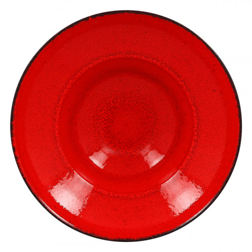 Assiette extra creuse rond rouge porcelaine vitrifiée Ø 22,7 cm Fire Rak