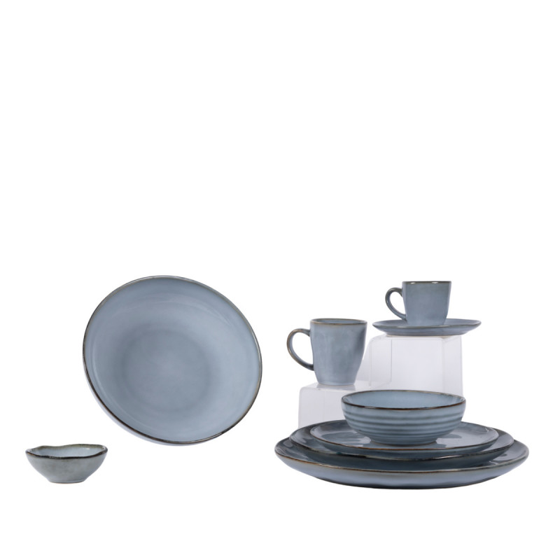 Coupelle organique rond bleu grès émaillé Ø 8,3 cm Sky Pro.mundi