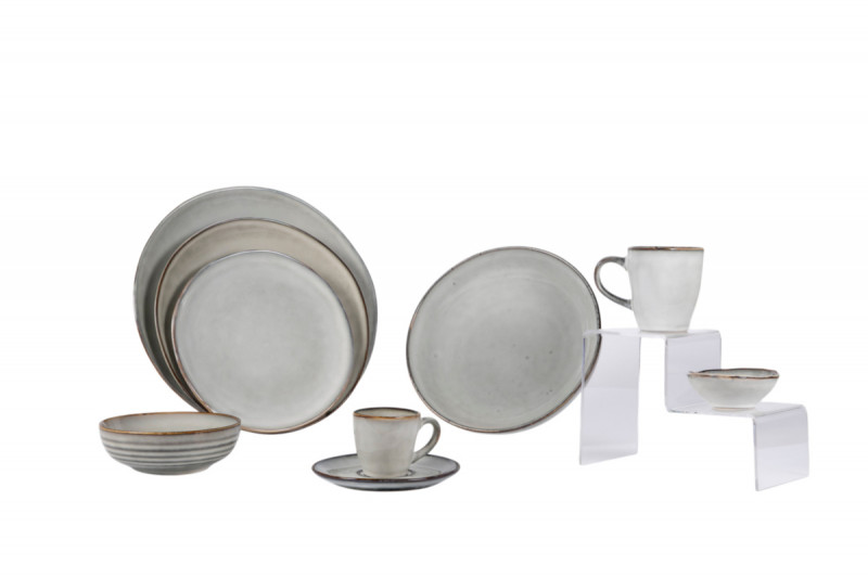 Tasse à thé gris grès émaillé 18 cl Ø 7,5 cm Sky Pro.mundi
