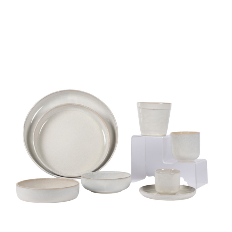 Gobelet rond Beige rosé grès émaillé 18 cl Ø 8 cm Pearl Pro.mundi