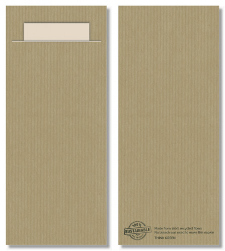 Pochette beige ouate de cellulose 8,5x20 cm Ecoline Essentials Collection (100 pièces)